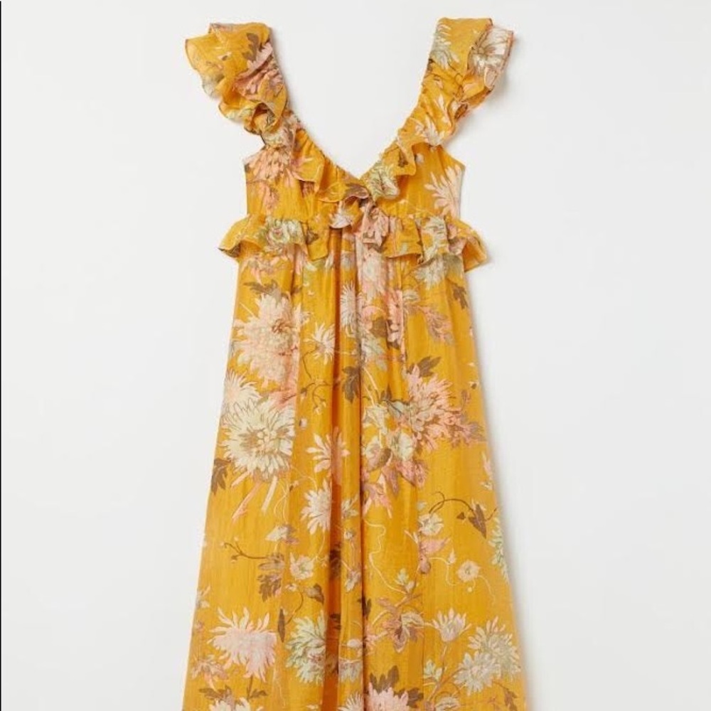 H&M Floral Yellow Maxi Dress